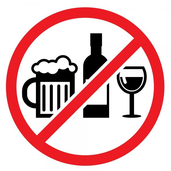 prohibido alcohol
