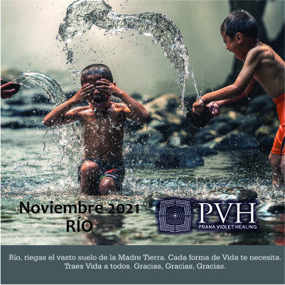 noviembre 2021 11) Noviembre - RÍO Riegas el vasto suelo de la Madre Tierra. Cada forma de vida te necesita. Traes vida a todos. Gracias, Gracias, Gracias. 5 noviembre - Bendición luna nueva 19 noviembre - Bendición luna llena